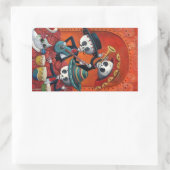 Sticker Rectangulaire Diaz de Los Muertos Skeleton Mariachi Trio (Sac)