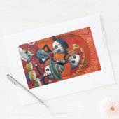Sticker Rectangulaire Diaz de Los Muertos Skeleton Mariachi Trio (Enveloppe)