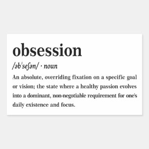 Sticker Rectangulaire Dictionnaire Définition de l'Obsession Esthétique