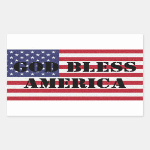 Sticker Rectangulaire Dieu bénisse l'Amérique patriotique et puissant