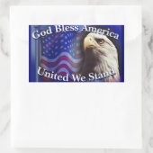 STICKER RECTANGULAIRE DIEU BÉNISSE L'AMÉRIQUE UNIS NOUS SOMMES (Sac)