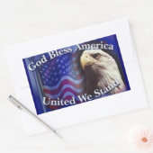 STICKER RECTANGULAIRE DIEU BÉNISSE L'AMÉRIQUE UNIS NOUS SOMMES (Enveloppe)