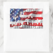 Sticker Rectangulaire Dieu bénisse les soldats américains et le patrioti (Sac)