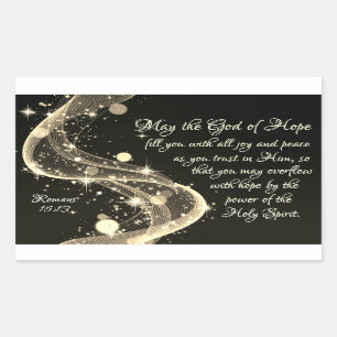 Sticker Rectangulaire Dieu de l'Espoir, Romains 15:13 Verse de la Bible,