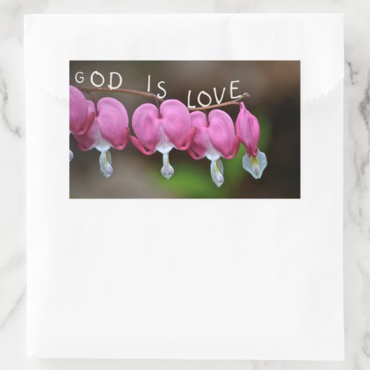 Sticker Rectangulaire Dieu est coeur d'amour (Sac)