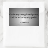 Sticker Rectangulaire Dieu est ma force et ma puissance Citations bibliq (Sac)