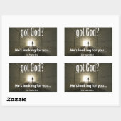Sticker Rectangulaire Dieu ? Il te cherche ! (Feuille)