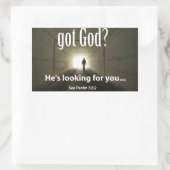 Sticker Rectangulaire Dieu ? Il te cherche ! (Sac)