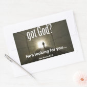 Sticker Rectangulaire Dieu ? Il te cherche ! (Enveloppe)