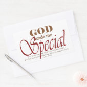 Sticker Rectangulaire Dieu m'a rendu spécial (Enveloppe)