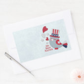 Sticker Rectangulaire Dieu patriote de bips d'oiseau bénissent (Enveloppe)