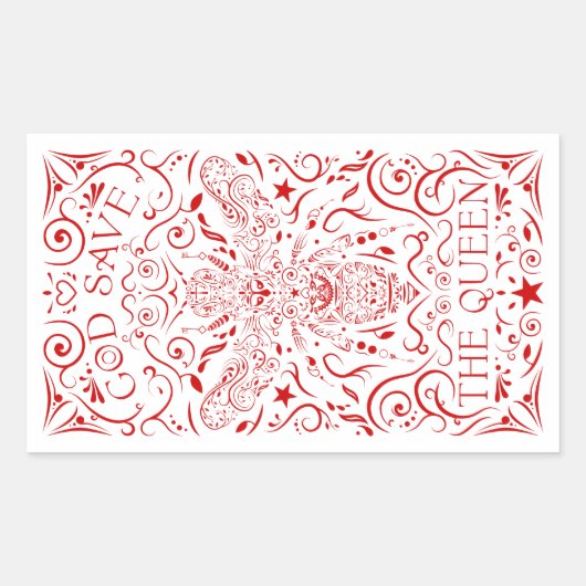 Sticker Rectangulaire dieu sauve la reine abeille (Devant)