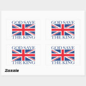 Sticker Rectangulaire Dieu sauve le roi avec Union Jack (Feuille)
