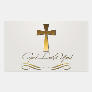 Sticker Rectangulaire Dieu t'aime