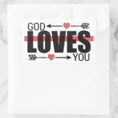Sticker Rectangulaire Dieu t'aime Jean 3:16 (Sac)