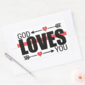 Sticker Rectangulaire Dieu t'aime Jean 3:16 (Enveloppe)