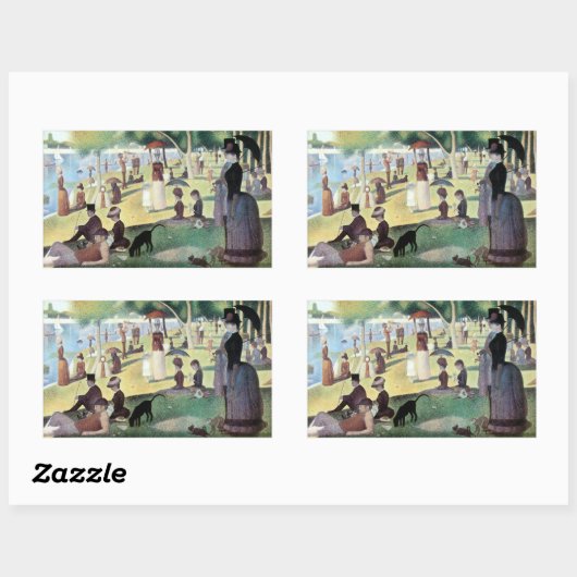Sticker Rectangulaire Dimanche après-midi, île La Grande Jatte par Seura (Feuille)