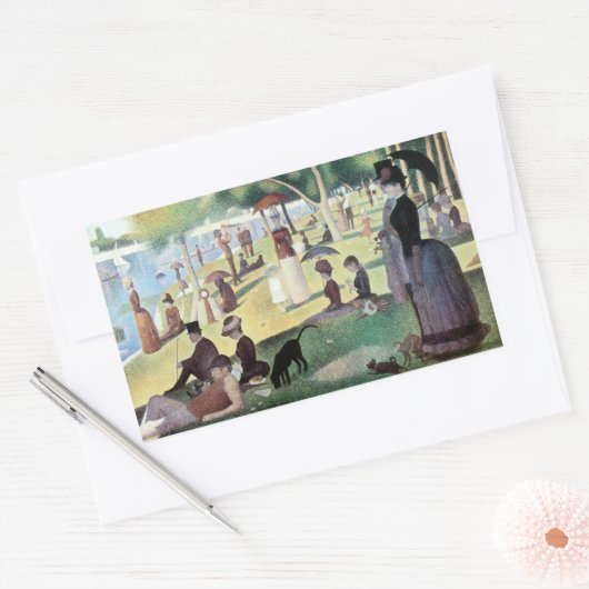 Sticker Rectangulaire Dimanche après-midi, île La Grande Jatte par Seura (Enveloppe)