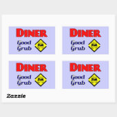 Sticker Rectangulaire Diner Good Grub Hamburger Restaurant Art (Feuille)
