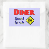 Sticker Rectangulaire Diner Good Grub Hamburger Restaurant Art (Sac)