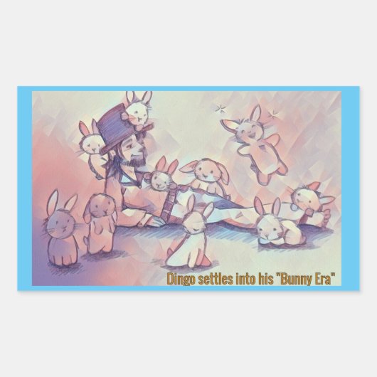 Sticker Rectangulaire Dingo Dizmal le clown s'installe dans son "âge lap (Devant)