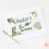 Sticker Rectangulaire Dinosaur fête à thème Anniversaire (Enveloppe)