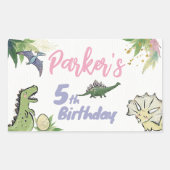Sticker Rectangulaire Dinosaur fête à thème Anniversaire (Devant)