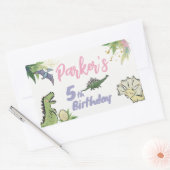 Sticker Rectangulaire Dinosaur fête à thème Anniversaire (Enveloppe)