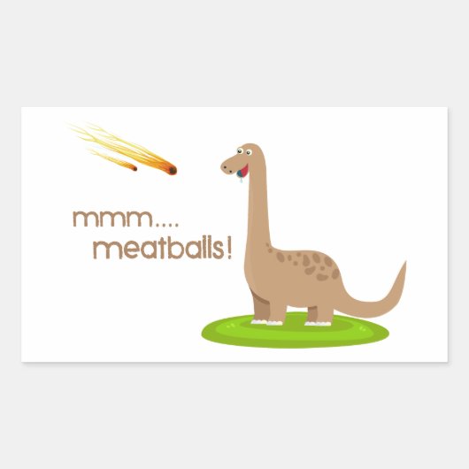 Sticker Rectangulaire Dinosaur Meteor Boules de viande (Devant)