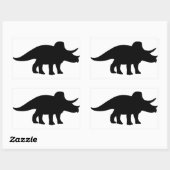 Sticker Rectangulaire Dinosaure de Tricératops. (Feuille)