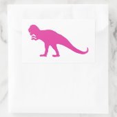 Sticker Rectangulaire Dinosaure rose (Sac)