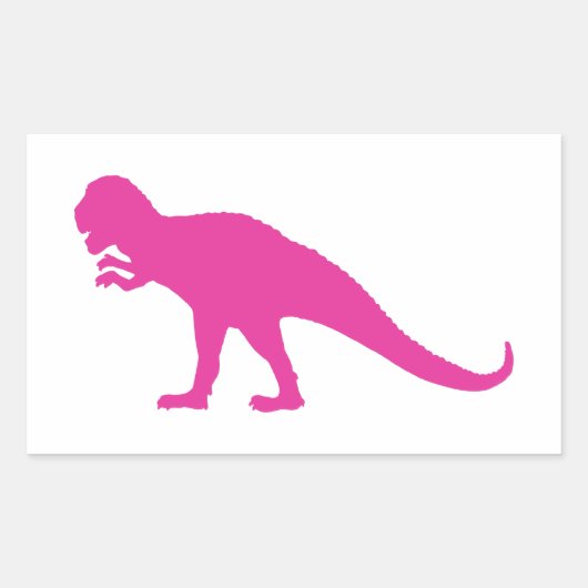 Sticker Rectangulaire Dinosaure rose (Devant)