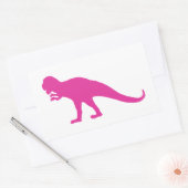 Sticker Rectangulaire Dinosaure rose (Enveloppe)