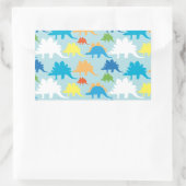 Sticker Rectangulaire Dinosaures Dinosaures Rouge Bleu Orange Jaune (Sac)