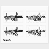 STICKER RECTANGULAIRE ***DIRE MERCI**** À BIEN DES ÉGARDS (Feuille)