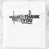 STICKER RECTANGULAIRE ***DIRE MERCI**** À BIEN DES ÉGARDS (Sac)