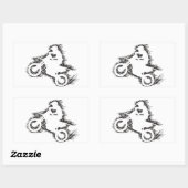 Sticker Rectangulaire DIRT BIKE (noir gribouillant) (Feuille)