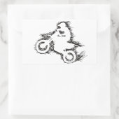 Sticker Rectangulaire DIRT BIKE (noir gribouillant) (Sac)