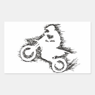Sticker Rectangulaire DIRT BIKE (noir gribouillant)