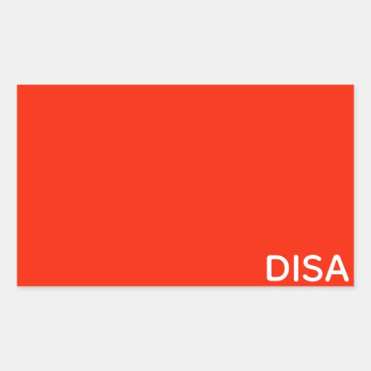 Sticker Rectangulaire Disa Red color (Devant)