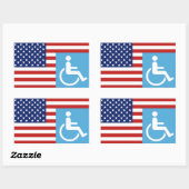 Sticker Rectangulaire Disabled War Vet. (Feuille)
