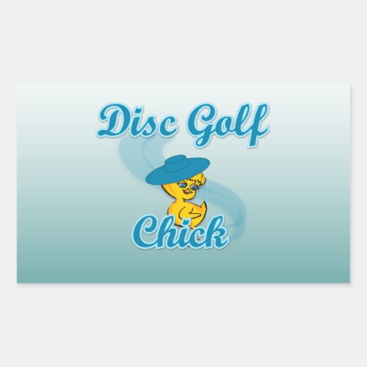 Sticker Rectangulaire Disc Golf Chick #3 (Devant)