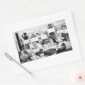 Sticker Rectangulaire Discipline de la classe de chats, Louis Wain (Enveloppe)