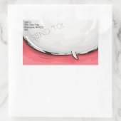 Sticker Rectangulaire Discours Bubble dessin de dessin animé Rouge bkgd (Sac)