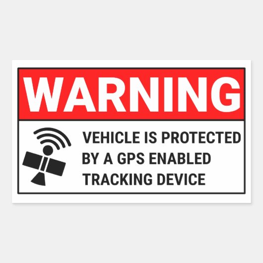Sticker Rectangulaire Dispositif de suivi GPS (Devant)