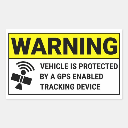 Sticker Rectangulaire Dispositif de suivi GPS (Devant)