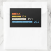 Sticker Rectangulaire Distances de course I - 5K 10K 13,1 26,2 Marathoni (Sac)