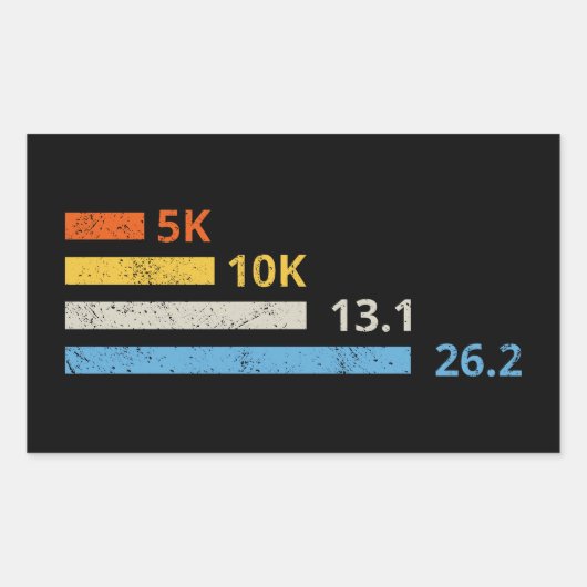 Sticker Rectangulaire Distances de course I - 5K 10K 13,1 26,2 Marathoni (Devant)