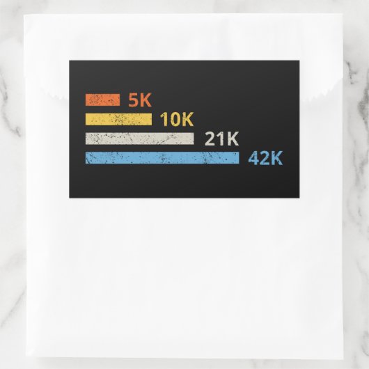 Sticker Rectangulaire Distances de course II - 5K 10K 21K 42K Marathoner (Sac)