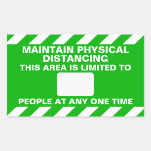 Sticker Rectangulaire Distances physiques Max. Occupation